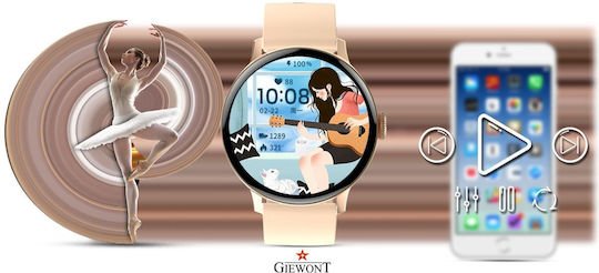 Giewont GW330 45mm Smartwatch with Heart Rate Monitor (Rose Gold) view 8