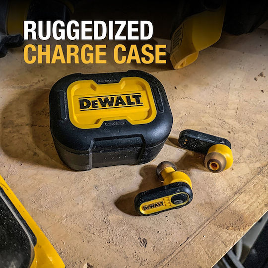 DEWALT PRO-X1 In-ear Bluetooth Handsfree Earphones with Sweat Resistance and Charging Case Black view 4