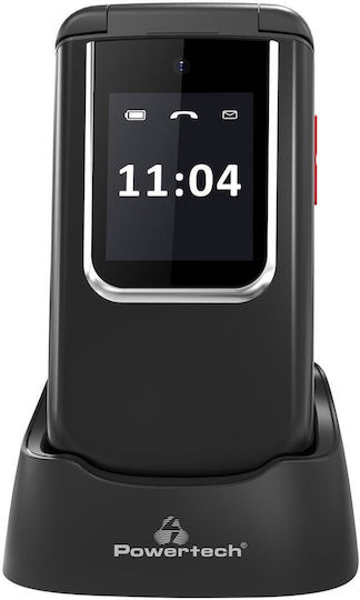 Powertech Sentry PTM-34 Dual SIM Mobile with Large Buttons (Greek Menu) Black view 4