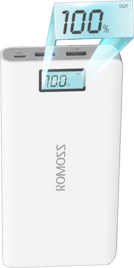 Romoss Sense Plus Power Bank 20000mAh with 2 USB-A Ports White view 2