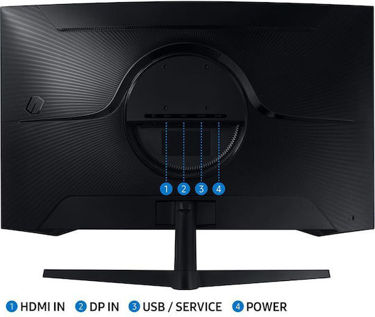 Samsung Odyssey G55A VA HDR Curved Gaming Monitor 32" QHD 2560x1440 165Hz with Response Time 1ms GTG view 3