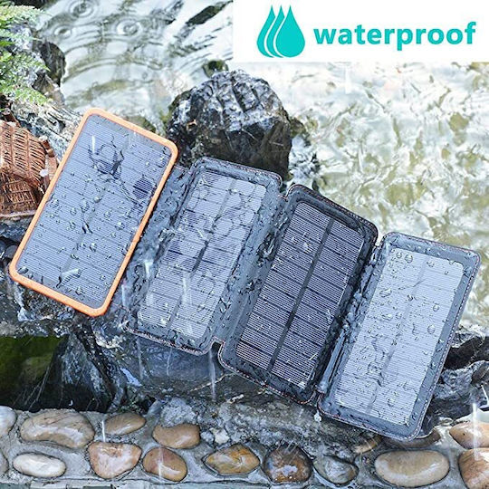 Foldable Solar Power Bank 20000mAh with 2 USB-A Ports Black view 4
