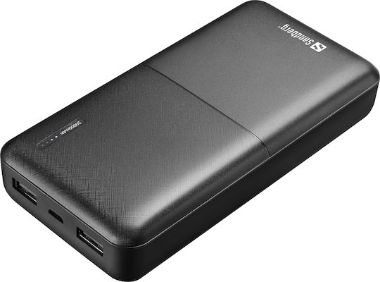 Sandberg Saver Power Bank 20000mAh with 2 USB-A Ports Black