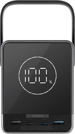 Cuktech P01CT Power Bank 40000mAh 300W with 2 USB-A Ports and 2 USB-C Ports Black view 3