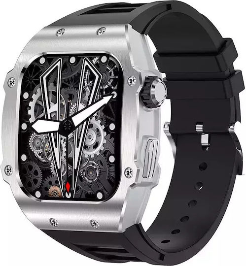 Men's Smart Watch Nubi Ak55 Amoled Display Bluetooth Call 650 Mah Battery Pulse Calories Blood Pressure Remote Camera Ai Voice Assistant Silver view 1