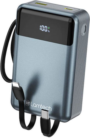 Lamtech Power Bank 20000mAh 65W With USB-A Output Port And USB-C Output Port Power Delivery Quick Charge 3.0 Black view 1