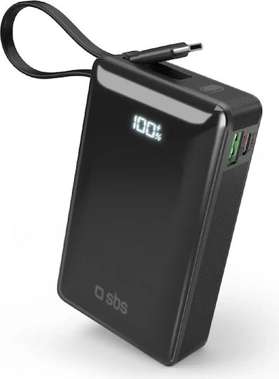 SBS Power Bank 20000mAh 22.5W with USB-A Port and USB-C Port Power Delivery Black