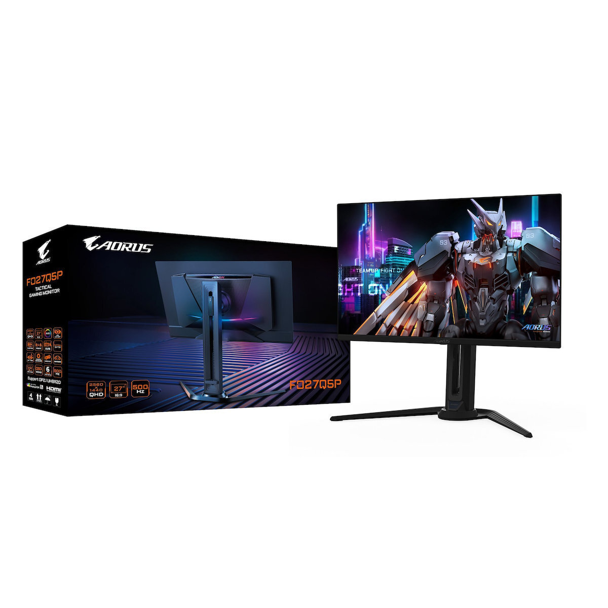 Gigabyte AORUS FO27Q5P QD-OLED HDR Monitor 27" QHD 2560x1440 500Hz with Response Time 0.03ms GTG view 6