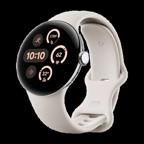 Google Pixel Watch 3 Aluminium 41mm Waterproof with Heart Rate Monitor (Polished Silver Aluminum case / Porcelain Active Band) view 3