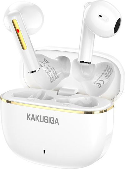 Kakusiga KSC-1482 Earbud Bluetooth Handsfree Headphones with Charging Case White