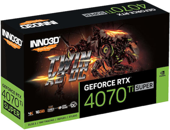 Inno 3D GeForce RTX 4070 Ti Super 16GB GDDR6X Twin X2 OC Graphics Card vue 4