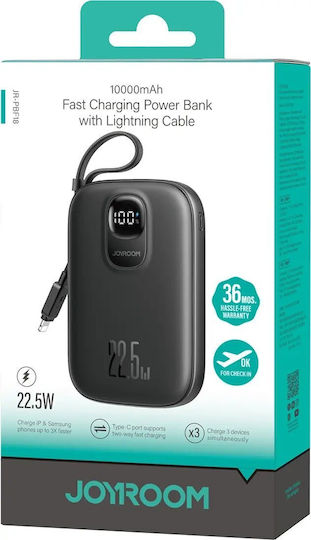 Joyroom JR-PBF18 Power Bank 10000mAh 22.5W with USB-A Port and USB-C Port Black vue 3