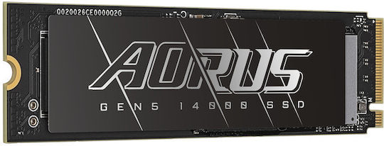 Gigabyte AORUS Gen5 14000 SSD 1TB M.2 Type with PCI Express 5.0 Connection and AG514K1TB Heatsink view 2