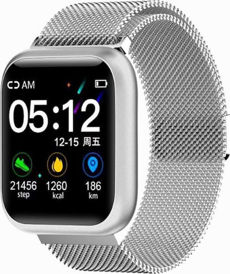 F11 Smartwatch with Heart Rate Monitor (Silver)