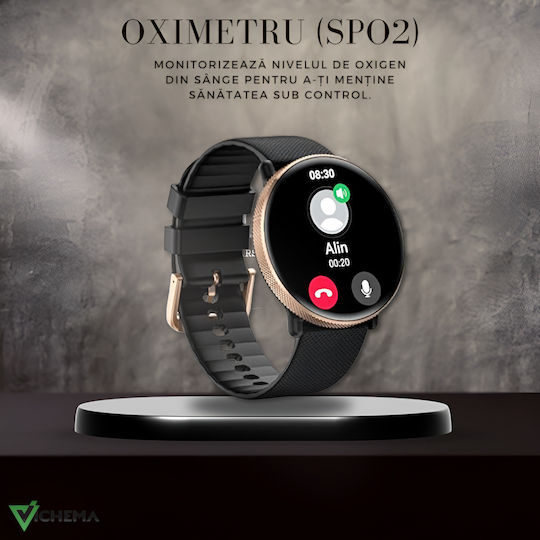 Vichema Tech Smartwatch Full Touch Amoled Hd Screen 1.43 Inch Bluetooth 5.3 Ip68 120+ Sports Modes Health Monitoring 200+ Watch Faces Voice Assistant Remote Control Notifications vue 8