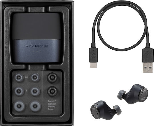 Audio Technica ATH-ANC300TW In-ear Bluetooth Handsfree Earphones with Sweat Resistance and Charging Case Black vue 9