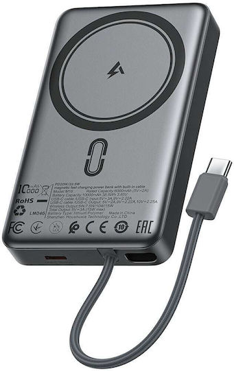 Acefast M18 MagSafe Power Bank 10000mAh with USB-C Port Power Delivery Black view 4