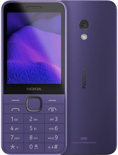 Nokia 235 4G (2024) Dual SIM Mobile with Buttons Purple view 1