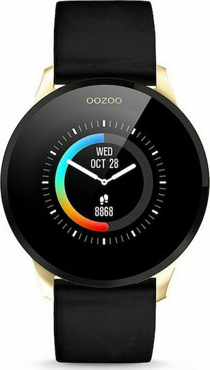 Oozoo Q00120 Stainless Steel 43mm Smartwatch with Heart Rate Monitor (Gold / Black) view 1