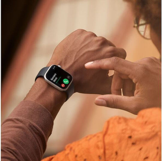 Apple Watch Series 8 Aluminium 45mm Waterproof with Heart Rate Monitor (Starlight with Starlight Sport Band) view 4