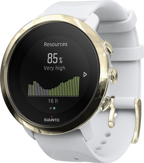 Suunto 3 Fitness Stainless Steel 43mm Waterproof Smartwatch with Heart Rate Monitor (White) view 2