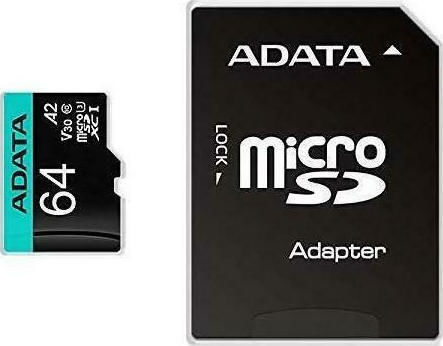 Adata Premier Pro microSDXC 64GB U3 V30 A2 UHS-I 100MB/s With Adapter view 3