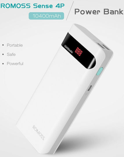 Romoss Sense Power Bank 10400mAh with 2 USB-A Ports White vue 5