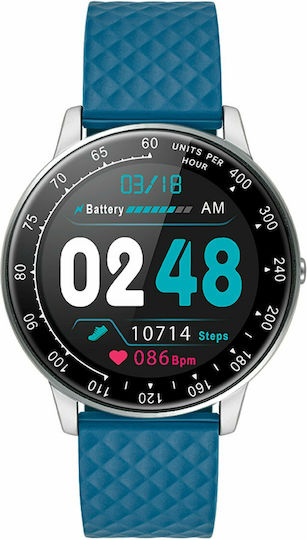 DAS.4 SP01 Stainless Steel 46mm Smartwatch with Heart Rate Monitor (Blue)