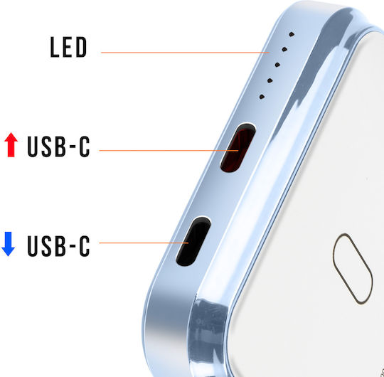 LinQ W8205 MagSafe Power Bank 5000mAh 15W Power Delivery White view 4