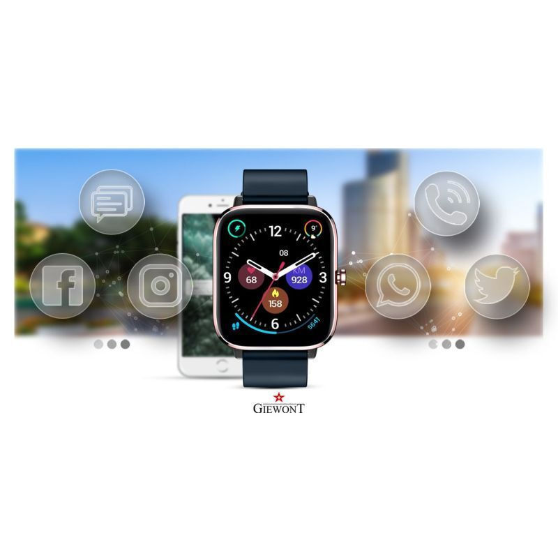 Giewont Smartwatch with Heart Rate Monitor (Pink and Navy Blue) view 3