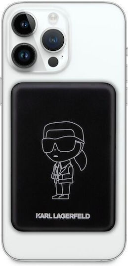 Karl Lagerfeld Ikonik Magsafe MagSafe Power Bank 3000mAh 5W with USB-C Port Black view 4