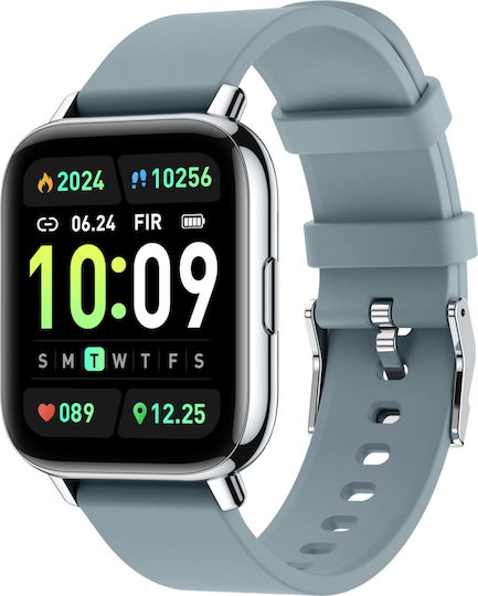 Gray Star Smartwatch Idealstore 1.69 Tft Screen Android Ios Bluetooth Speaker-microphone Music Control Camera Calls Notifications Weather Fitness Tracker Ip67 Sleep Monitoring Heart Rate Blood Pressure Spo2 Sports Pedometer