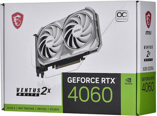 MSI GeForce RTX 4060 8GB GDDR6 VENTUS 2X WHITE OC Graphics Card view 7