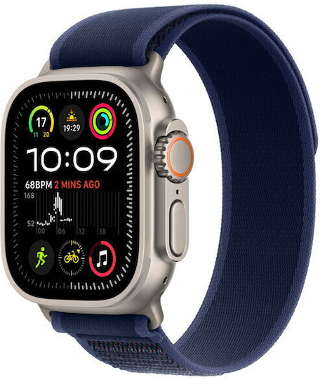 Apple Watch Ultra 2 Titanium 49mm Waterproof with eSIM and Heart Rate Monitor (Natural with Blue Trail Loop (S/M)) view 2