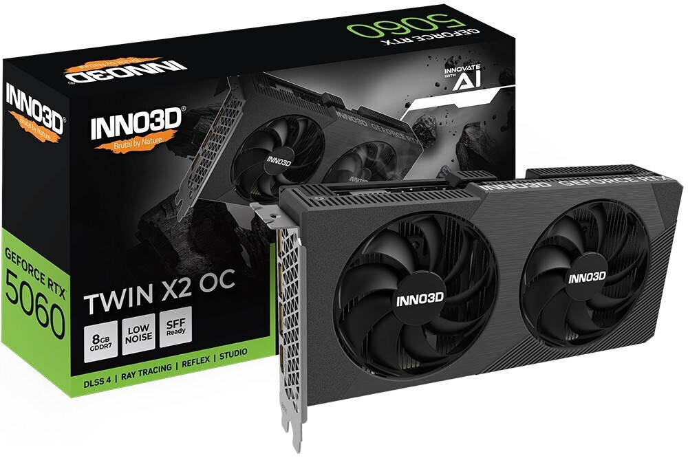 Inno 3D GeForce RTX 5060 8GB GDDR7 Twin X2 OC V2 Graphics Card N50602-08D7X-195071N view 1