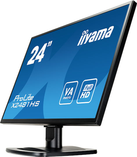 Iiyama ProLite X2481HS-B1 VA Monitor 23.6" FHD 1920x1080 with Response Time 6ms GTG vue 3