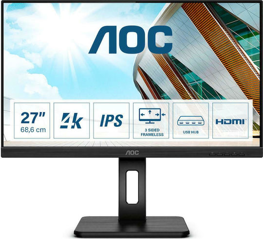 AOC U27P2 IPS Monitor 27" 4K 3840x2160 with Response Time 4ms GTG vue 3