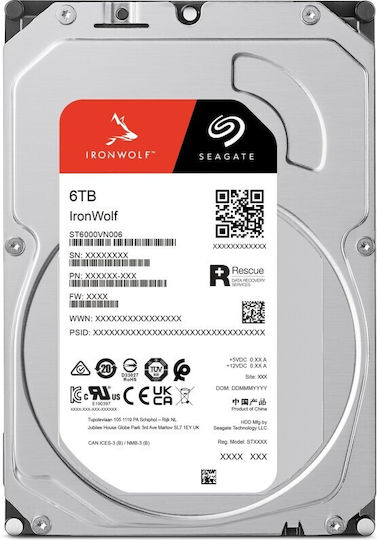 Seagate Ironwolf 6TB HDD Hard Drive 3.5" SATA III 5400rpm with 256MB Cache for NAS ST6000VN006 view 8