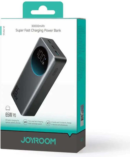 Joyroom JR-PBF05 Pro Power Bank 30000mAh 65W with USB-A Port and 2 USB-C Ports Black view 9