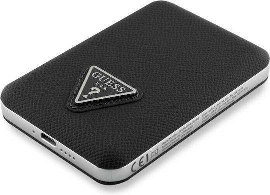 Guess Grained Triangle Logo MagSafe Power Bank 5000mAh 15W with USB-C Port Black vista 3