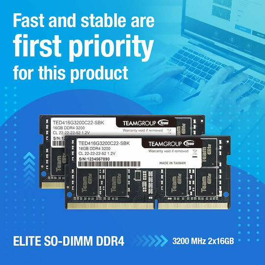 TeamGroup Elite DDR4 with Module 1x8GB and Speed 3200 for Laptop TED48G3200C22-S01 view 4