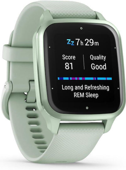 Garmin Venu Sq 2 Aluminium 40mm Waterproof Smartwatch with Heart Rate Monitor (Metallic Mint Aluminium Bezel with Cool Mint Case and Silicone Band) view 4