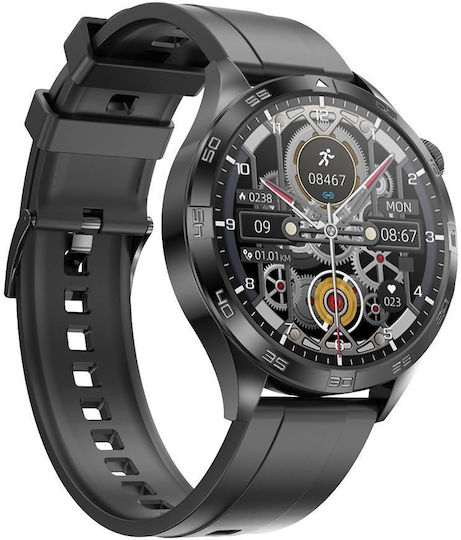 NO.1 DT5 Mate Smartwatch with Heart Rate Monitor (Black Case / Black Silicone Strap) view 2