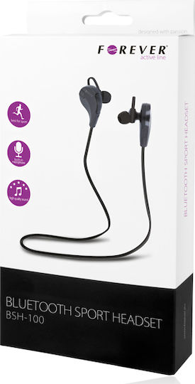 Forever BSH-100 In-ear Bluetooth Handsfree Earphones with Sweat Resistance Black view 2