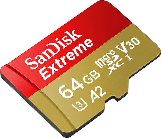 Sandisk Extreme microSDXC 64GB Class 10 U3 V30 A2 UHS-I view 2