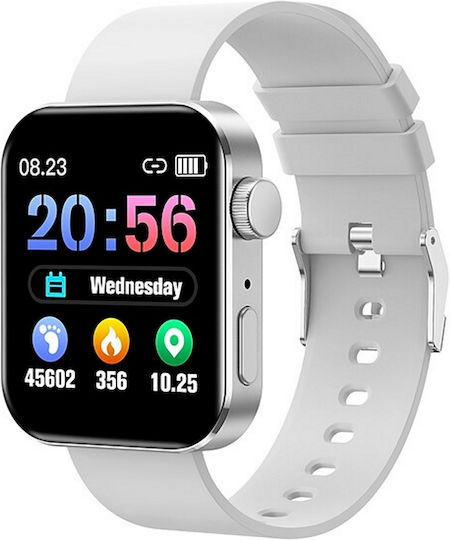 Smartwatch Intelligent Class Collection Kn200 Idealstore Full Touch Screen 1.72 Inch Bluetooth Calling Sms Android-ios Heart Rate Watch Calories Distance Pedometer Blood Pressure Ip68 Bracelet-phone Finder White