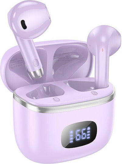 Hoco EQ1 Earbud Bluetooth Handsfree Earphones with Charging Case Purple view 3