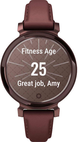 Garmin Lily 2 Classic Aluminium Waterproof Smartwatch with Heart Rate Monitor (Dark Bronze with Mulberry Leather Band) view 5
