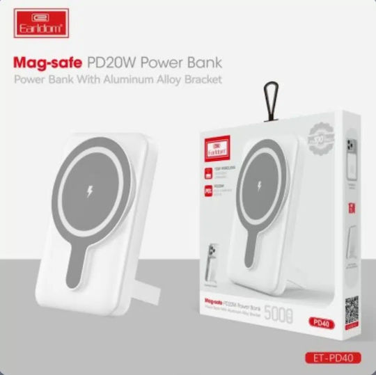 Earldom ET-PD40 MagSafe Power Bank 5000mAh 15W with USB-C Port White vista 4