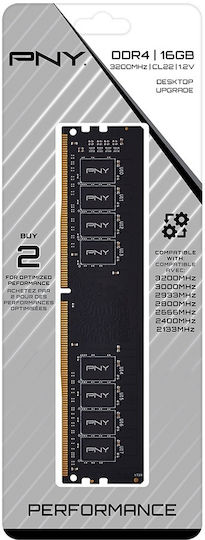 PNY Performance 16GB DDR4 RAM with 3200 Speed for Desktop (MD16GSD43200-TB) view 5